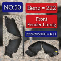 Front Right fender Liner 2226905300 2226908000 2226900130 2226903202 Compatible With MERCEDES-BENZ S-CLASS W222 Tag No.50