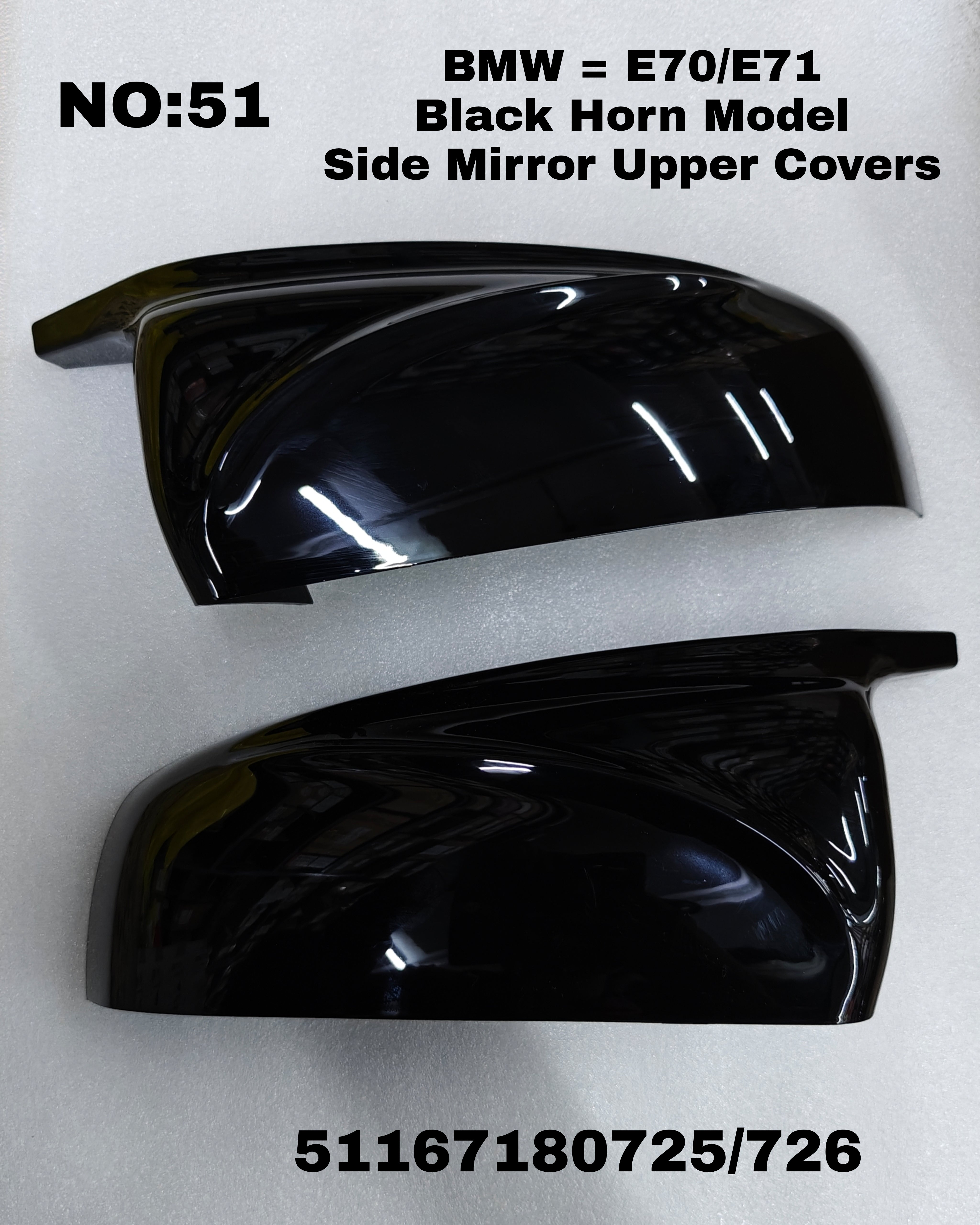 Mirror Cover Left 51162182697 & Right 51162182698 Compatible With BMW E70/E71 (2007-2014) Tag No.51