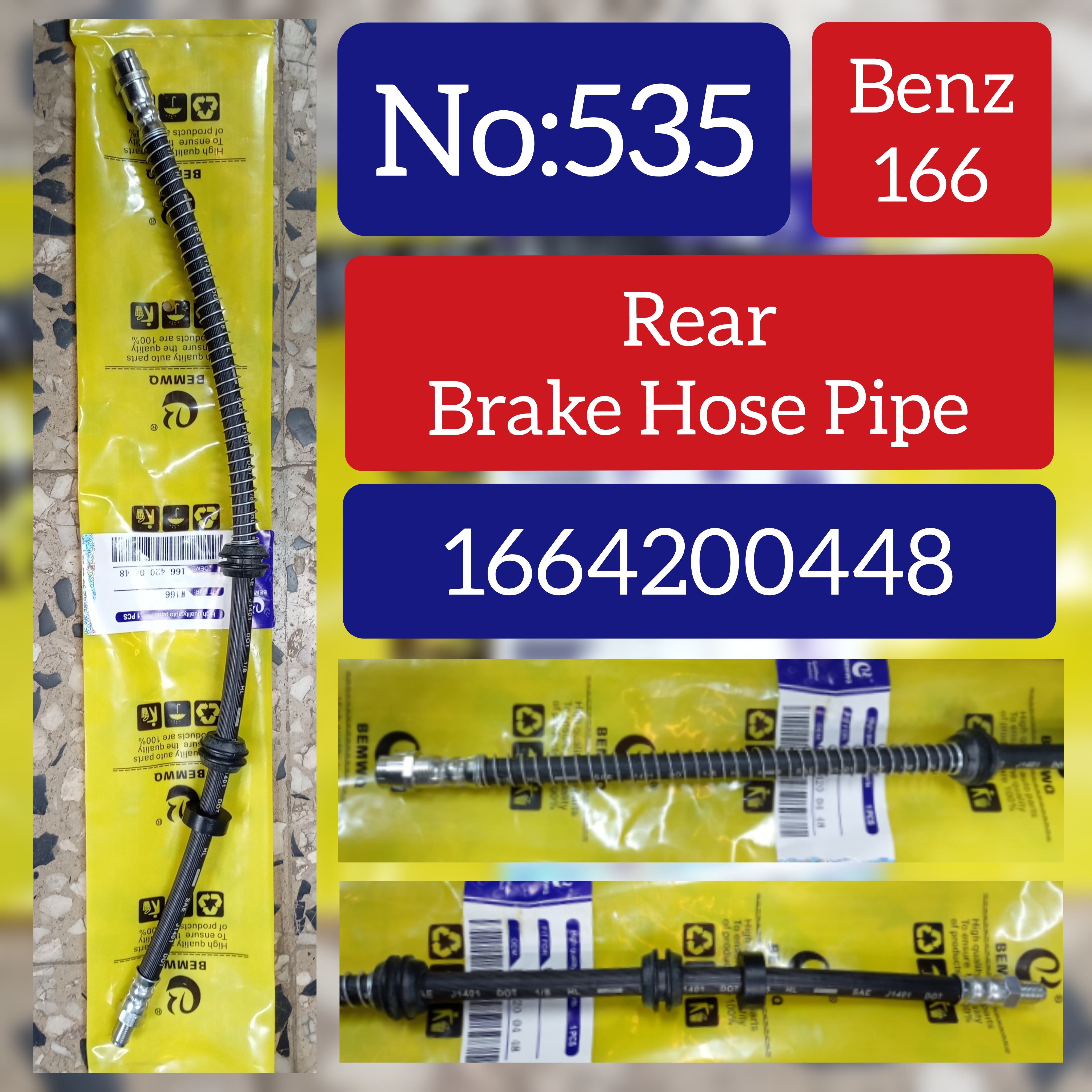 Front Brake Hose Pipe 1664200448 A1664200448 Compatible With MERCEDES-BENZ GL-CLASS (X166) & GLE (W166)