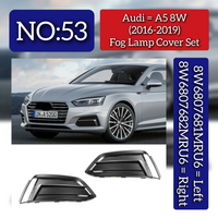 Fog Lamp Cover Left 8W6807681MRU6 & Right 8W6807682MRU6 Compatible With Audi A5 8W (2016-2019) Tag No.53