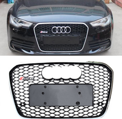 Show Grill Compatible With   Audi A6 C7Chrome (2012-15) RS6 Silver Tag 53