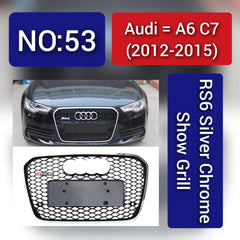 Audi A6 C7(2012-15) RS6 Silver Chrome Show Grill Tag 53