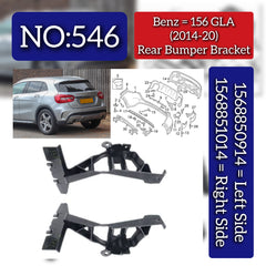 Rear Bumper Bracket Left 1568850914 & Right 1568851014 Compatible With Mercedes Benz (W156) GLA-Class (2014-2020) Tag No.546