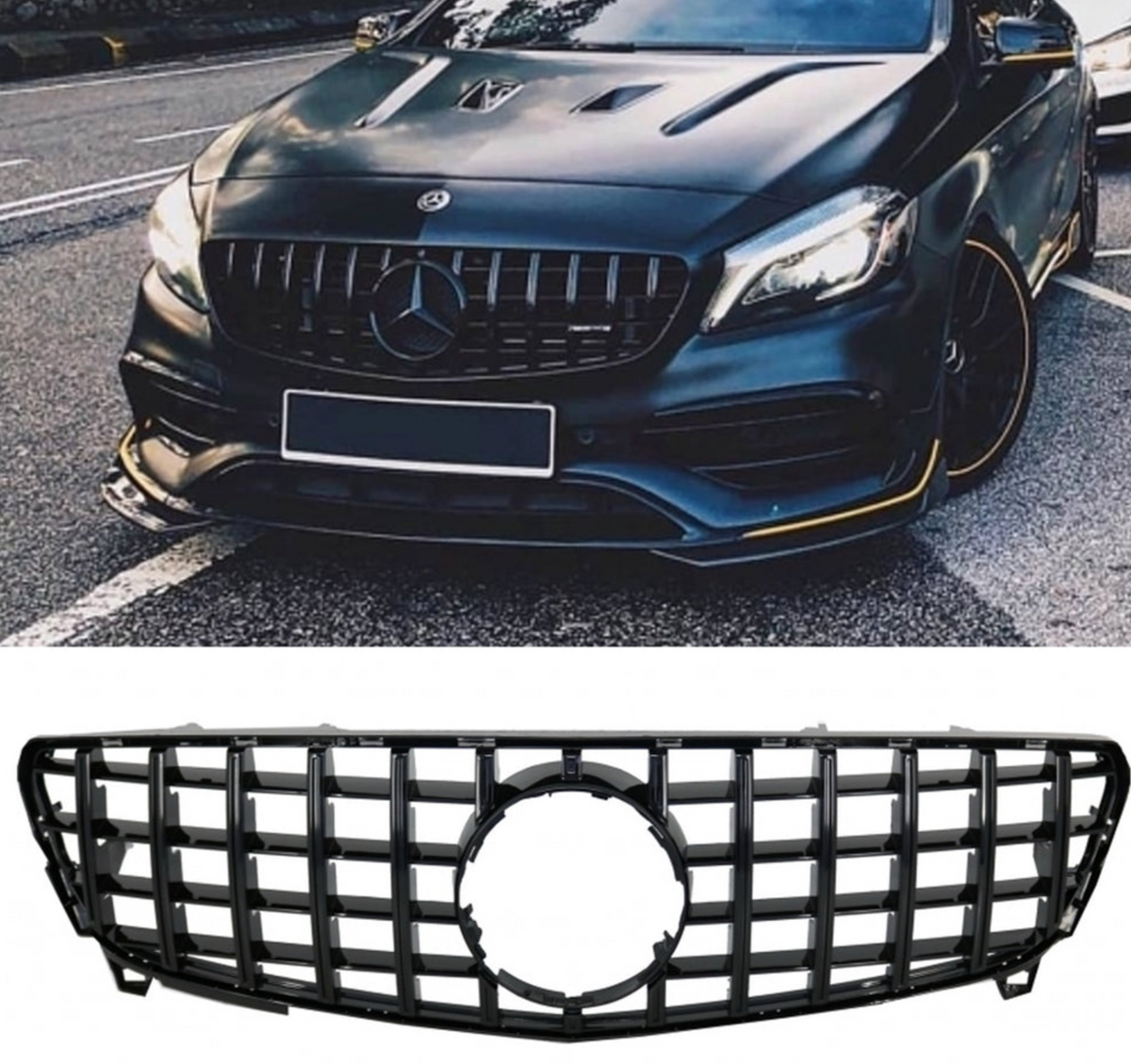 GTR Black Show Grill Compatible With  Mercedes  Benz A-Class W176(2016-2019) Tag 28