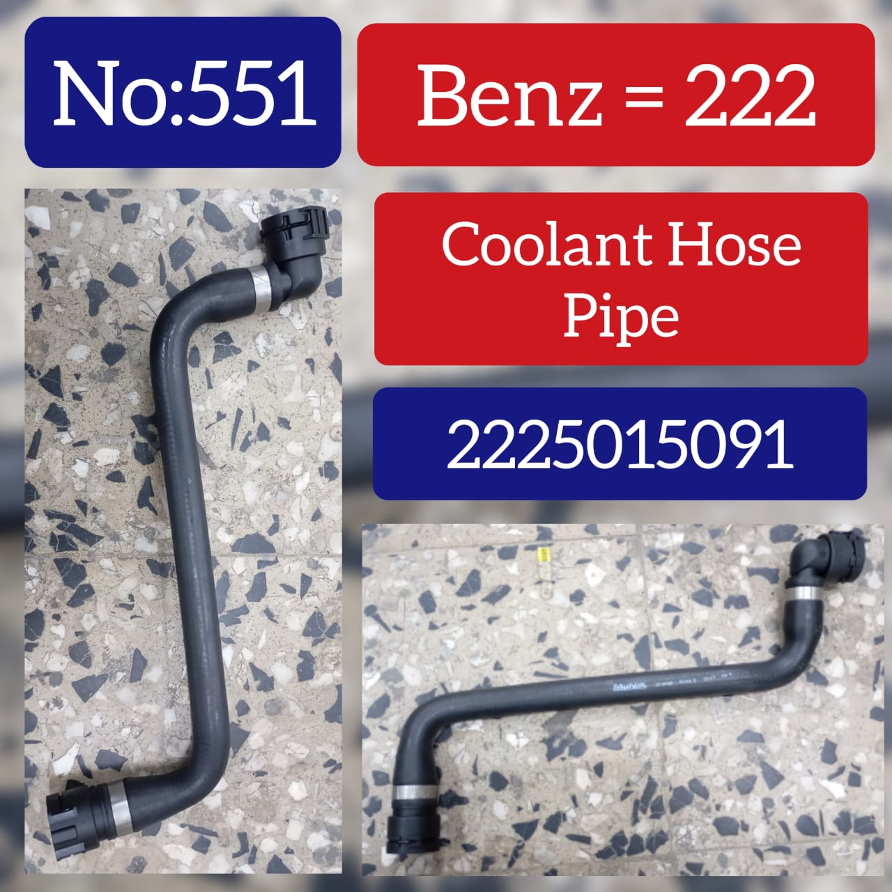 Coolant Hose Pipe 2225015091 Compatible With Mercedes-Benz S-Class (W222)
