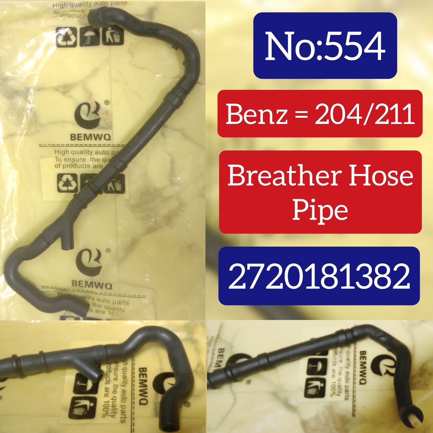 Breather Hose Pipe 2720181382 A2720181382 Compatible With MERCEDES-BENZ C-CLASS (W204) E-CLASS (W211) Tag No.554