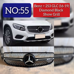 Diamond Black Chrome Show Grill  Compatible With  Mercedes Benz GLC X253(2016-2019) Tag 55
