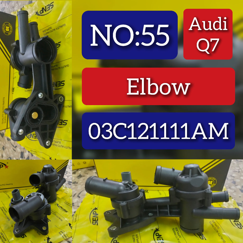 Thermostat housing 03C121111AM 03C121026AR 03C121111AE 03C121111M  Compatible with SKODA FABIA II (542) & VW JETTA IV (162, 163, AV3, AV2) Tag No.55