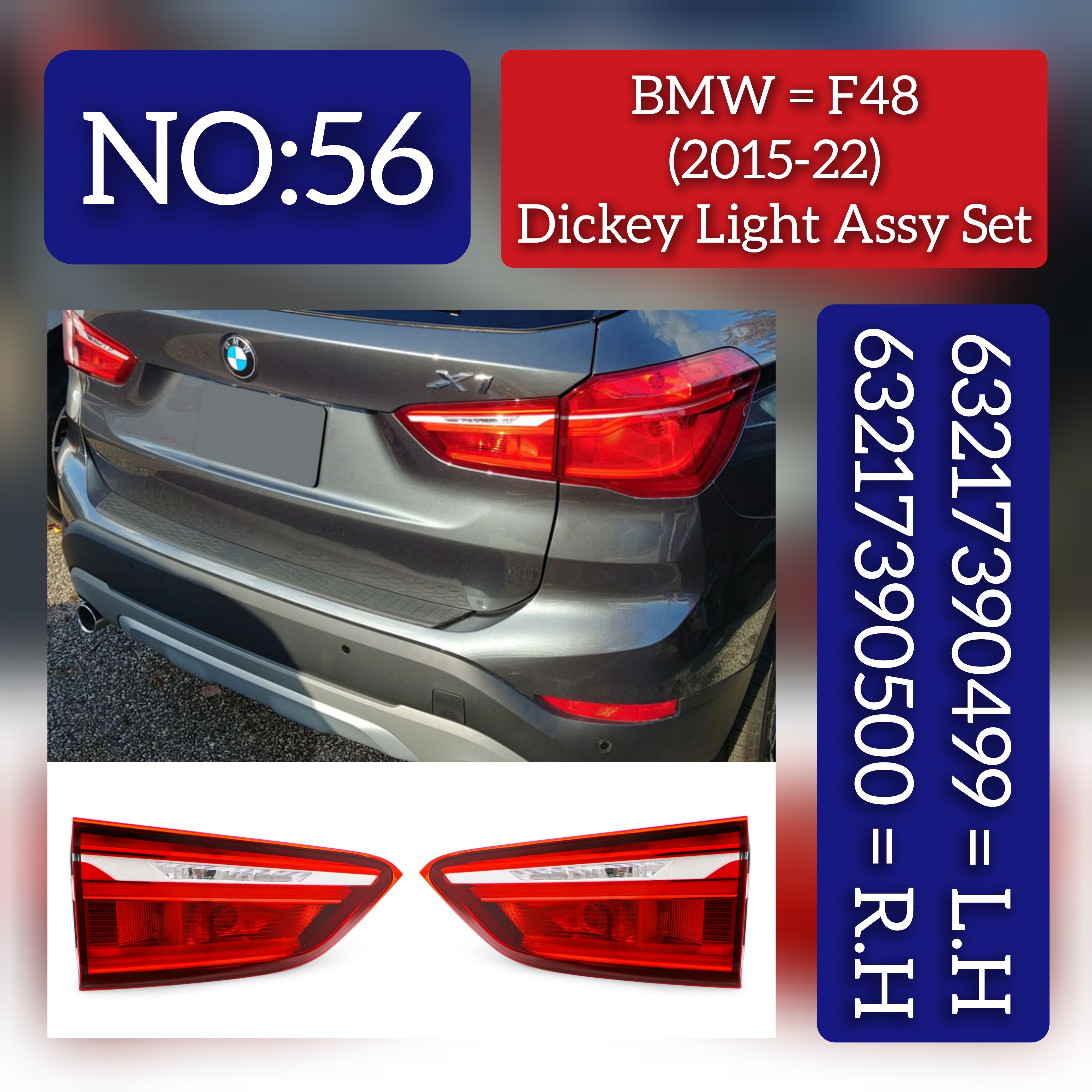 Dicky Light Compatible With BMW X1 F48 (2020-2022) Dicky Light Left 63217390499 & Right 63217390500 Tag-DLB-56