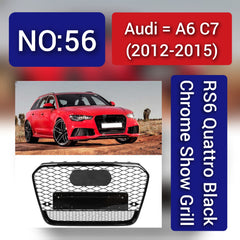 Audi A6 C7(2012-15) RS6 Quattro Black Chrome Show Grill Tag 56