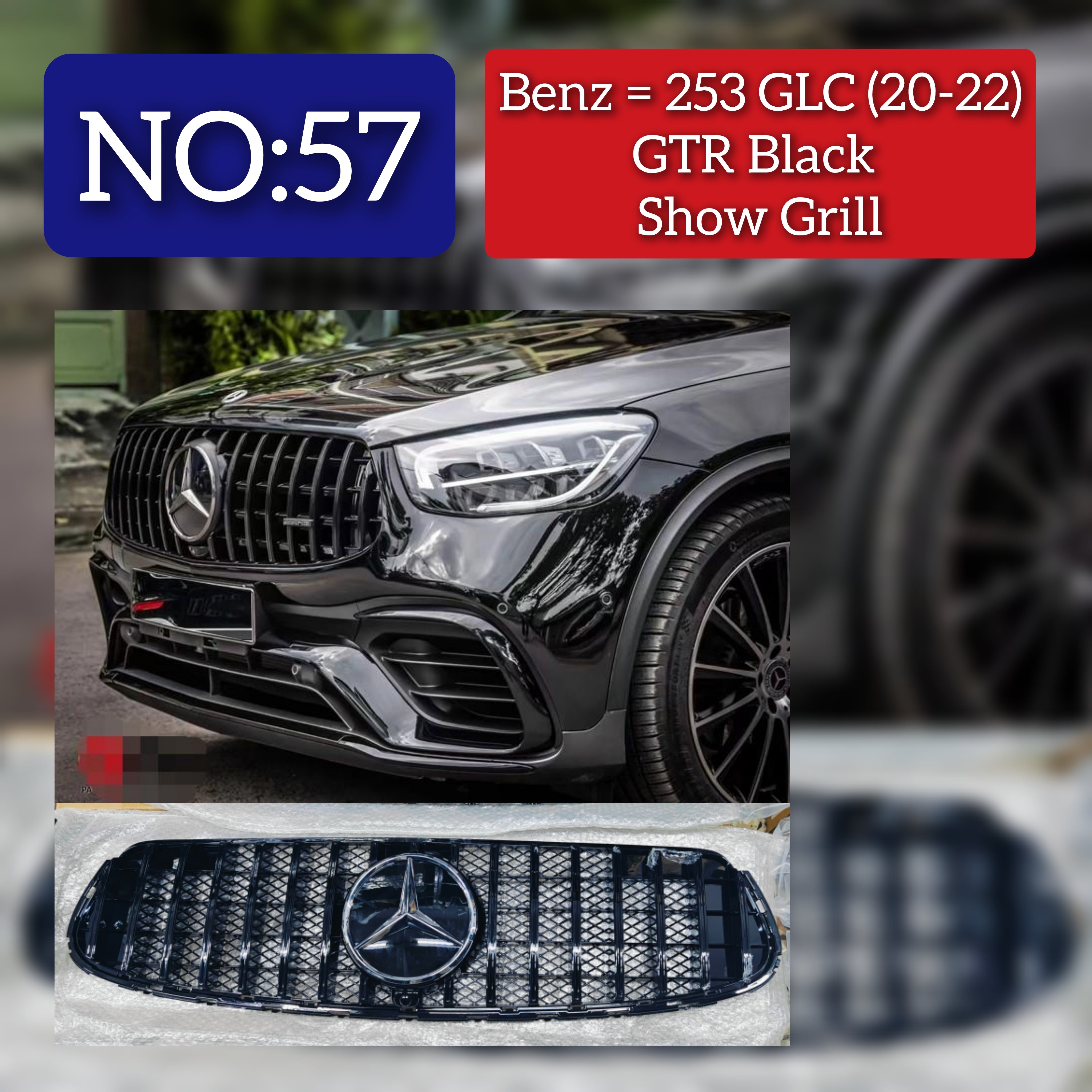 GTR Black Chrome Show Grill Compatible With Mercedes Benz GLC X253 (2020-2022) Tag 57