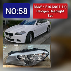 Headlight Headlamp Left Headlight Headlamp Left 63117203241 & Right 63117203242 (Without Blaster) Compatible With BMW  5 Series F10 (2011-14) Helogen Tag No.58