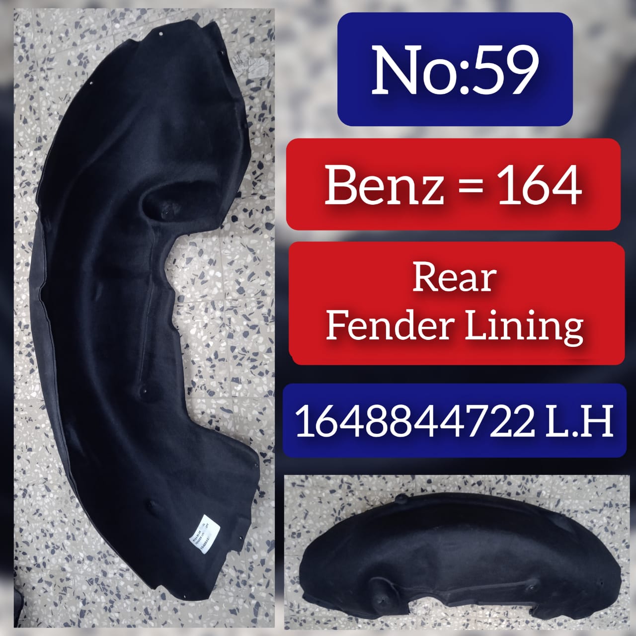 Rear Left Fender Liner 1648844722 A1648844722 Compatible With MERCEDES-BENZ GL-CLASS W164 Tag-FEM-59