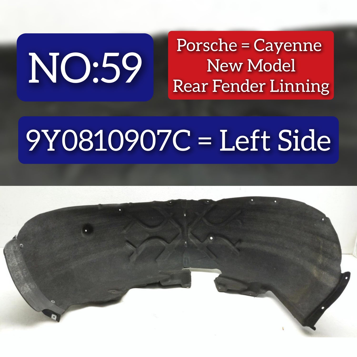 Rear Left Fender Liner 9Y0810907C Compatible With PORSCHE CAYENNE