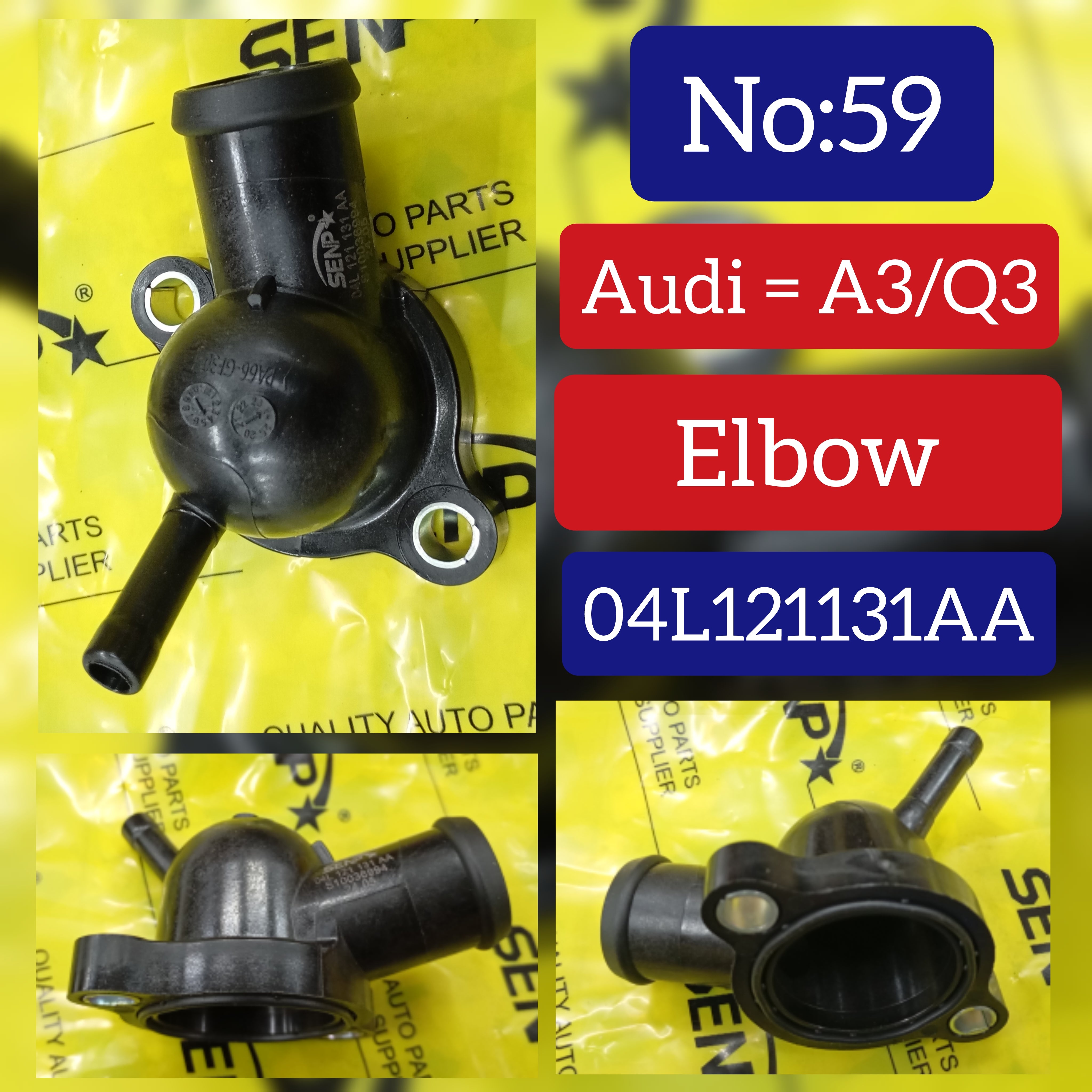 Engine Coolant Pipe Hose 04L121131J 04L121131AA 04L121133AA 04L121131E Compatible With AUDI A3 Limousine (8VS, 8VM) | A3 / S3 & Q3 (8UB, 8UG) & SKODA KODIAQ I (NS6, NS7, NV7) & OCTAVIA III (5E3, NL3, NR3) Tag No.59