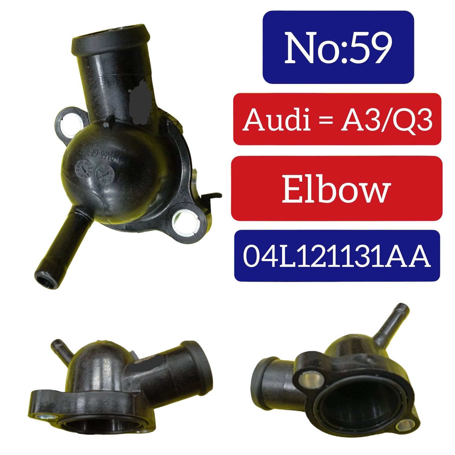 Engine Coolant Pipe Hose 04L121131J 04L121131AA 04L121133AA 04L121131E Compatible With AUDI A3 Limousine (8VS, 8VM) | A3 / S3 & Q3 (8UB, 8UG) & SKODA KODIAQ I (NS6, NS7, NV7) & OCTAVIA III (5E3, NL3, NR3) Tag No.59