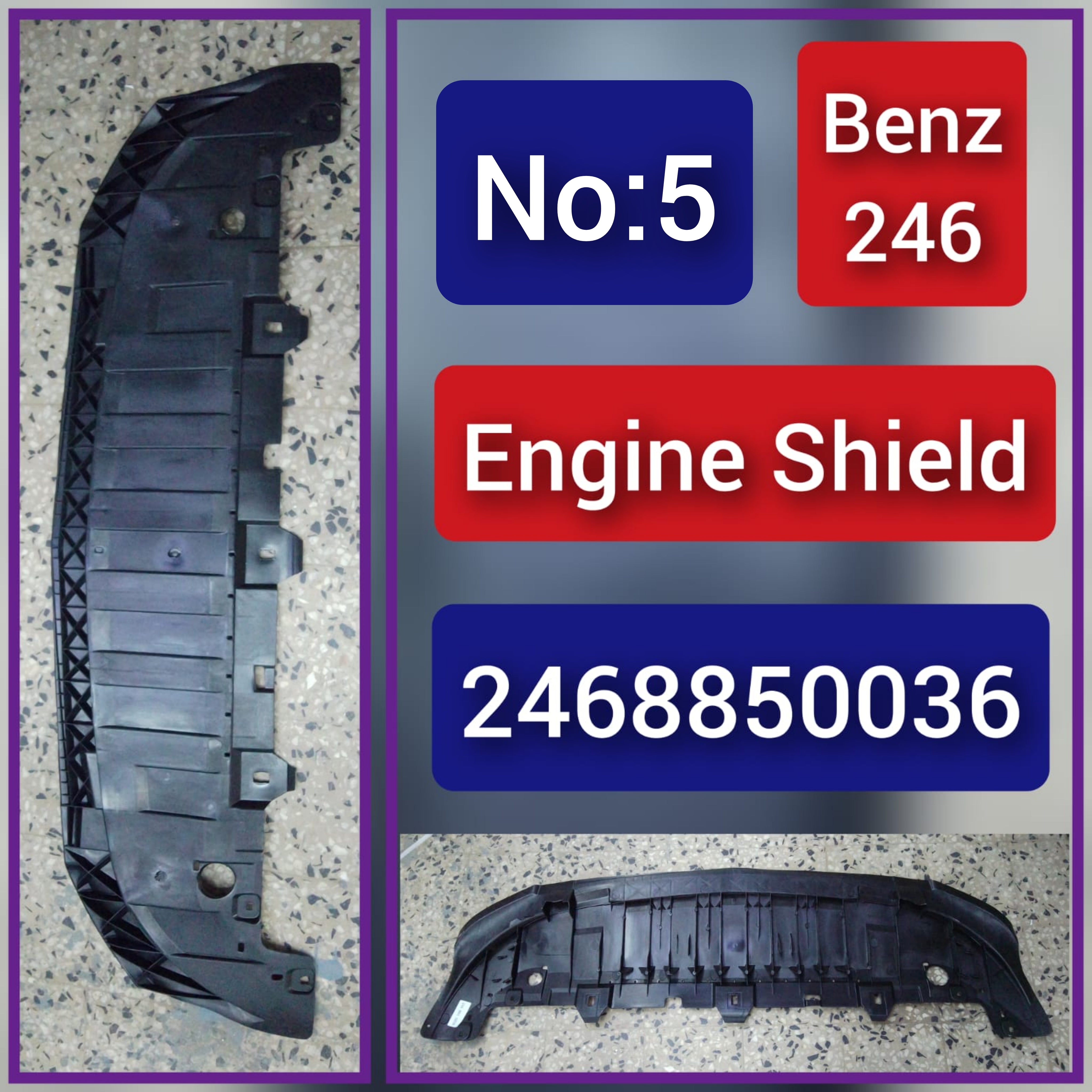 Front Bumper Lower Guard 2468850036 Compatible With MERCEDES-BENZ B-CLASS W246 Tag No.5