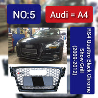Show Grill  Audi Compatible With  A4 B8(2009-12) RS4 Quattro Black Chrome Tag 5