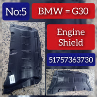 Engine Splash Shields Front 51757363730 Compatible with BMW 5 Series G30 Tag No.5