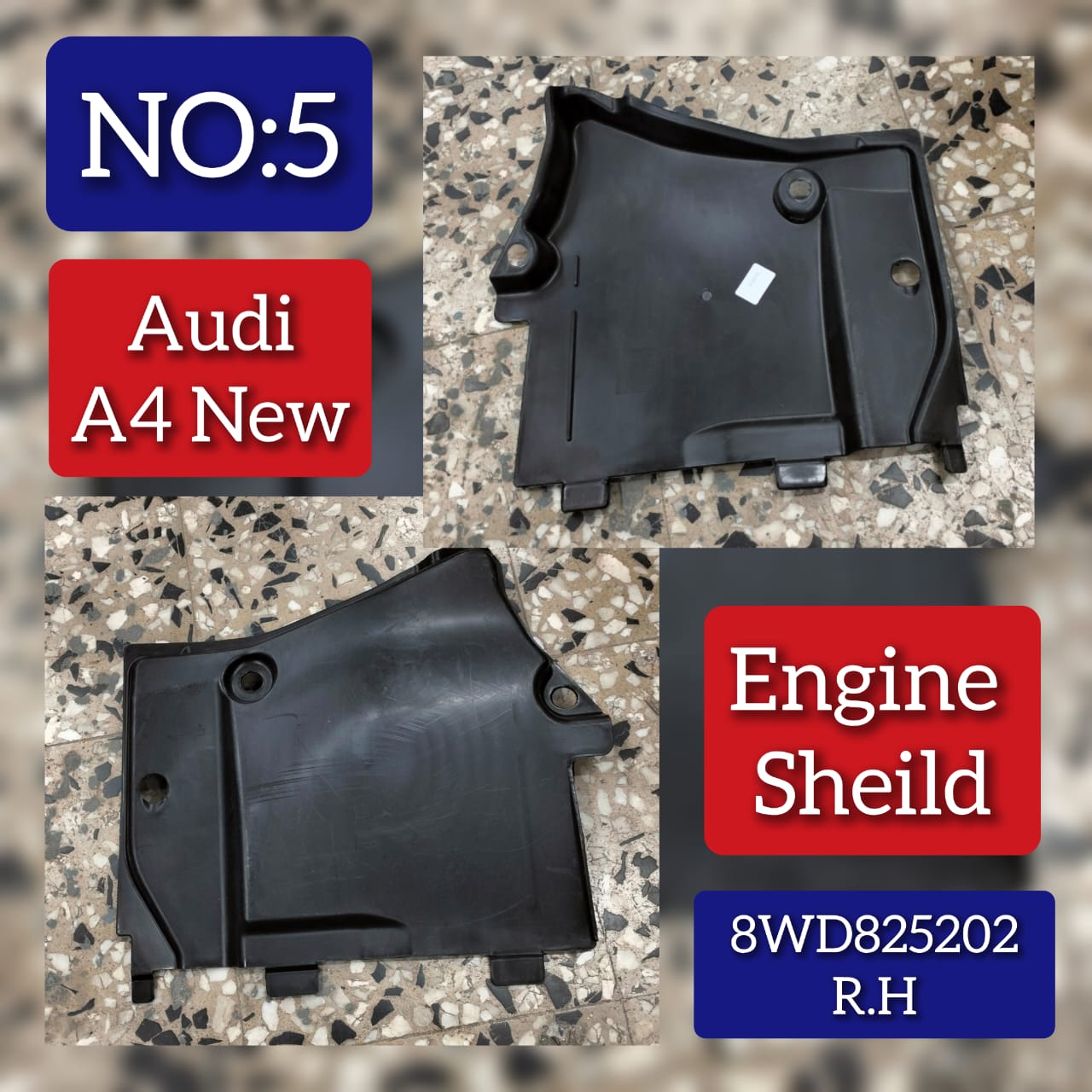 Right Side Underbody Trim 8WD825202 Compatible With AUDI A4 B9 (8W2, 8WC) | A4 / S4 Tag No.5