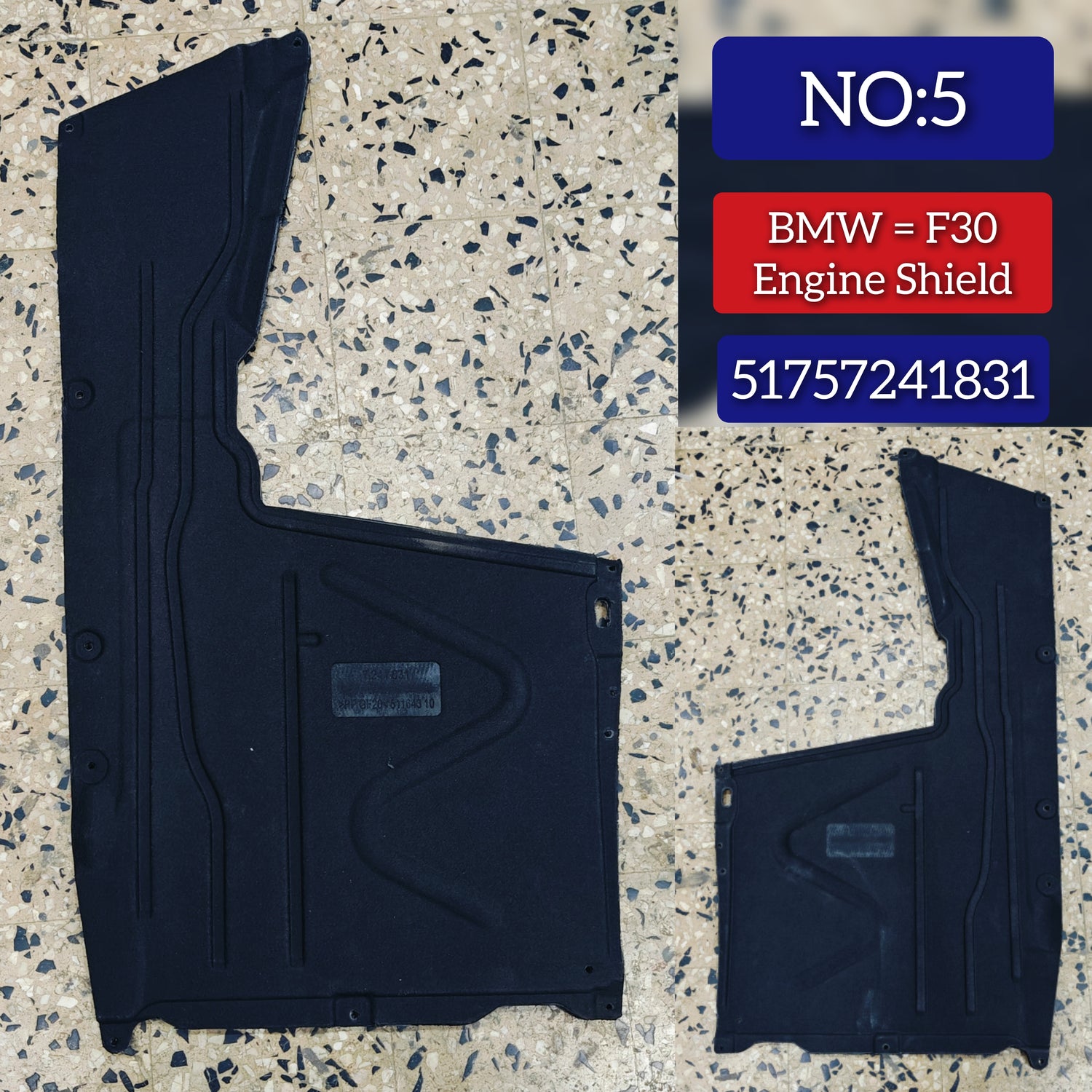 Underbody Panelling Center left 51757241831  Compatible With  BMW 3 Series F30 Tag No.5