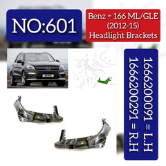 Headlight Bracket Left 1666200091 & Right 1666200291 Compatible With MERCEDES BENZ M-CLASS W166 & GLE W166 2012-2015 Tag No.601