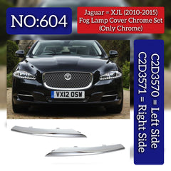 Fog Lamp Cover Chrome Left  C2D3570 & Right C2D3571 Compatible With Jaguar XJL (2010-2015) Tag No.604