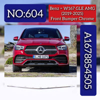 Front Bumper Lip Spoiler Chrome 1678854505 A1678854505 Compatible With Mercedes Benz W167 GLE (2019-24) Tag No.604