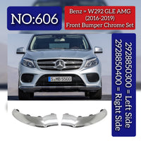 Front Bumper Chrome Set Left 2928850300 & Right 2928850400 Compatible With Mercedes Benz W292 GLE (2016-21) Tag No.606