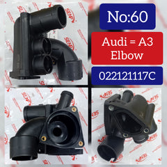 Engine Coolant Thermostat Housing 022121117C Compatible With Audi & Volkswagen Tag No.60