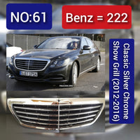 Classic Silver Chrome Show Grill Compatible With  Mercedes Benz S-Class W222  (2012-2016) Tag 61
