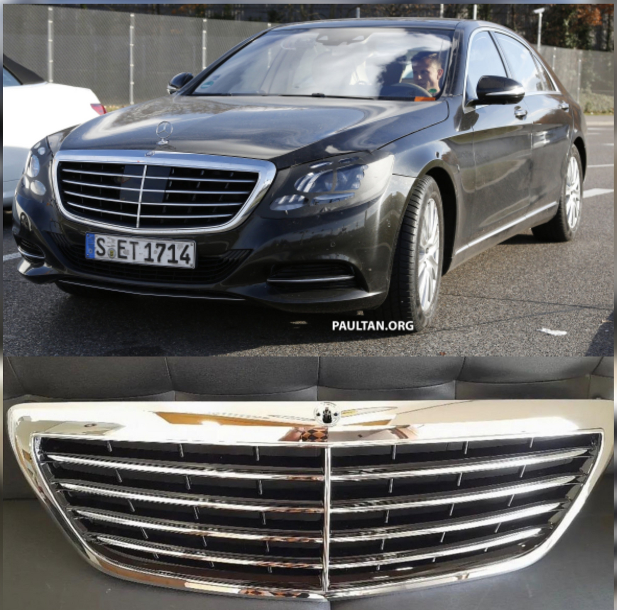 Classic Silver Chrome Show Grill Compatible With  Mercedes Benz S-Class W222  (2012-2016) Tag 61