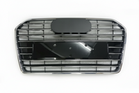 Show Grill  Compatible With  Audi A6 C7 Facelift(2016-18) Shiny Silver Chrome(Big Number Plate) Tag 61
