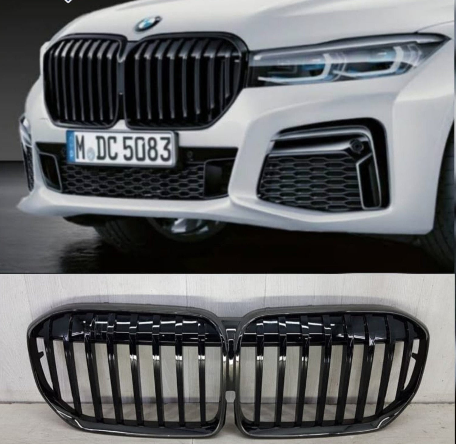 Kidney Grill 51138096133 Black Compatible With BMW 7 Series G11,G12  Tag 61