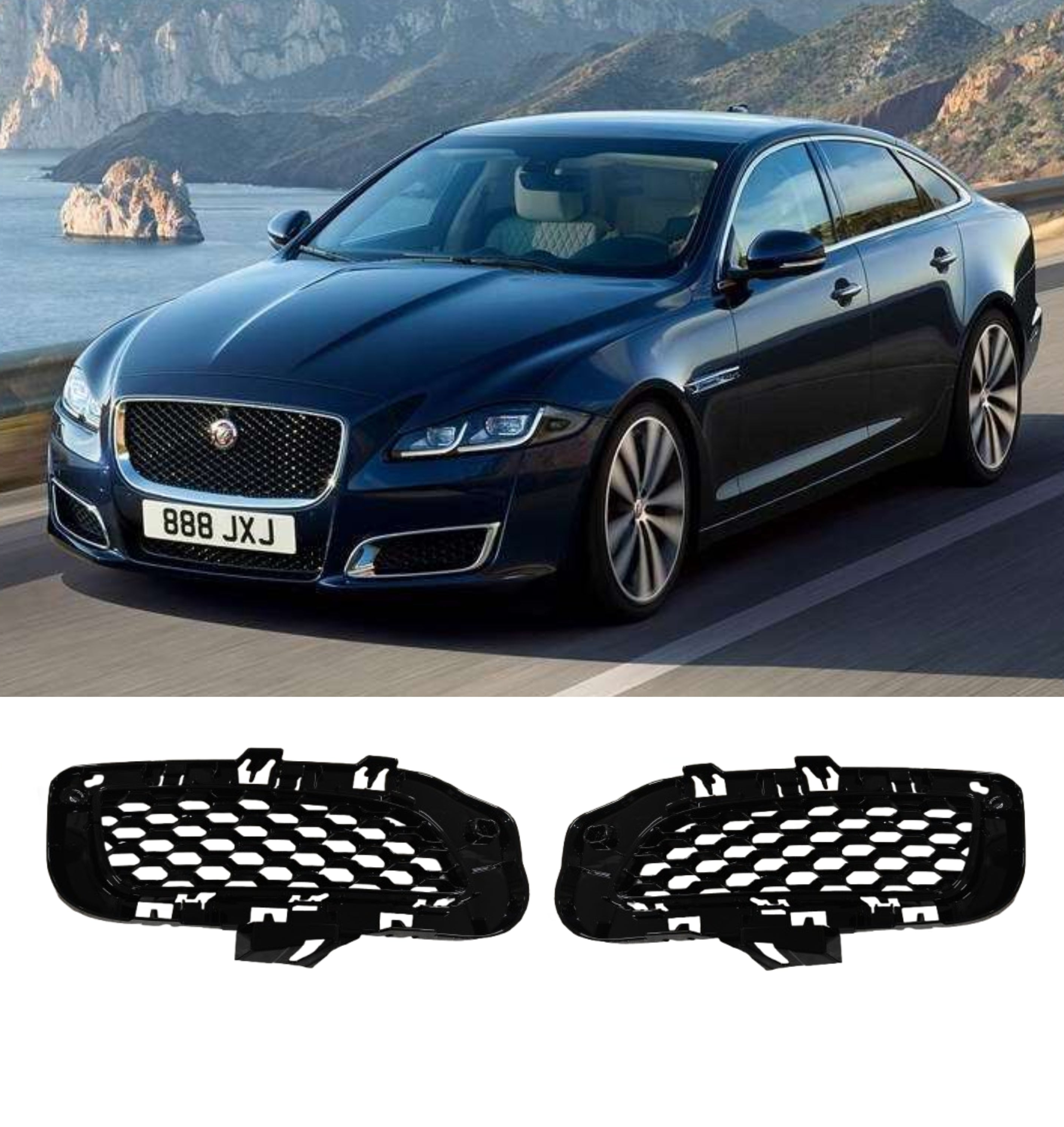 Fog Lamp Cover Left C2D41722 & Right C2D41720 Compatible With Jaguar XJL (2018-2022) Tag No.622