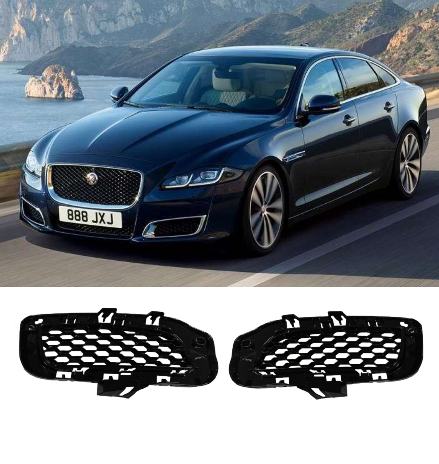 Fog Lamp Cover Left C2D41722 & Right C2D41720 Compatible With Jaguar XJL (2018-2022) Tag No.622