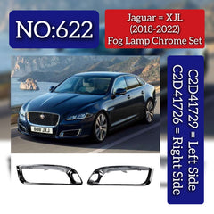 Fog Lamp Chrome Set Left C2D41729 & Right C2D41726 Compatible With Jaguar XJL (2018-2022) Tag No.622