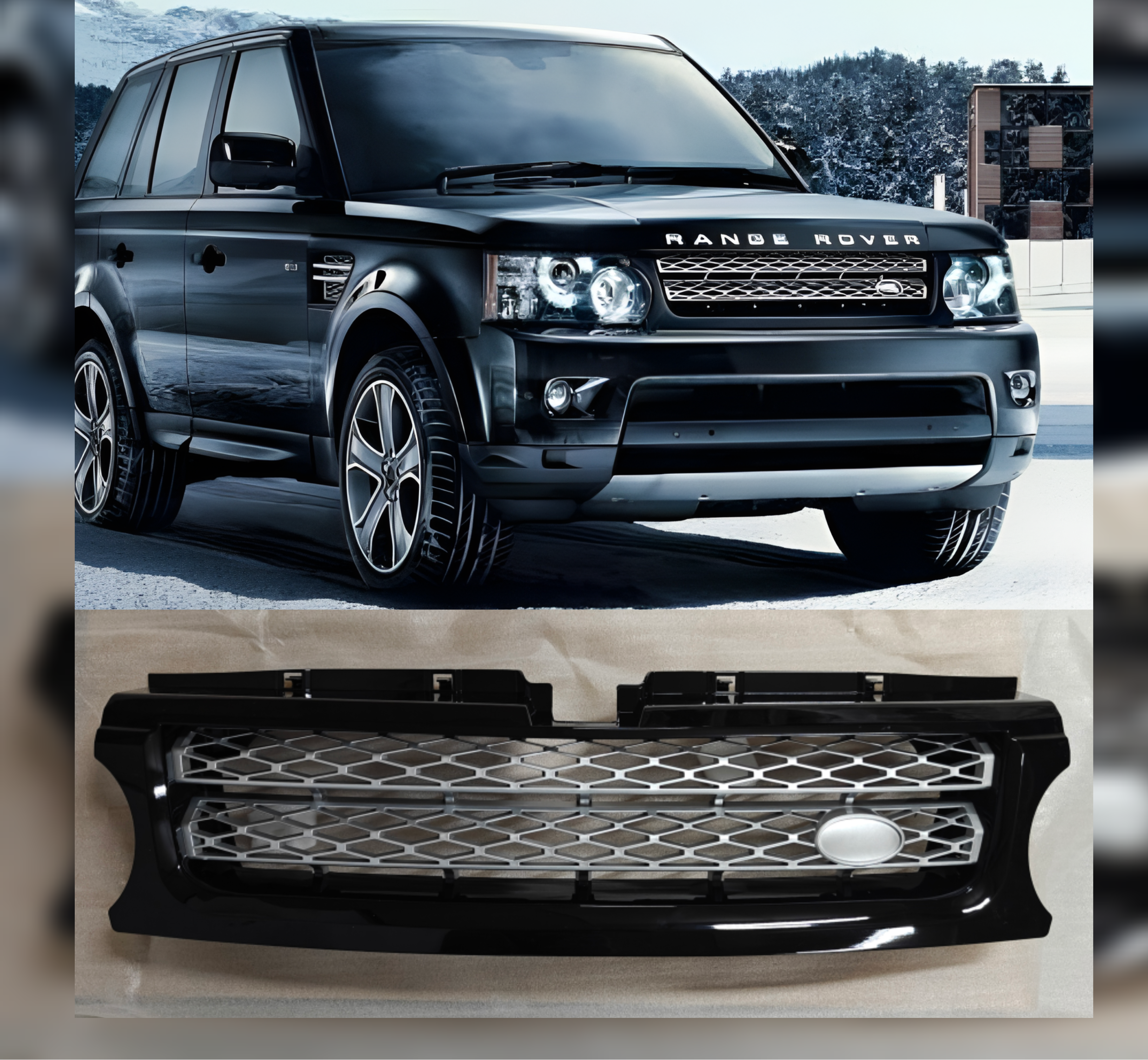Glossy Black Show Grill LR030349 Compatible With Land Rover Range Rover Sport (L320) (2010-2013) Tag No.62
