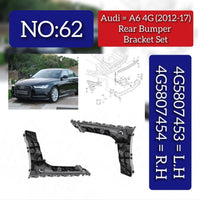 Rear Bumper Bracket Left 4G5807453 4G5807453C & Right 4G5807454 4G5807454C Compatible With AUDI A6 C7 (4G2, 4GC) | A6 / S6 (2012-2017) Tag No.62