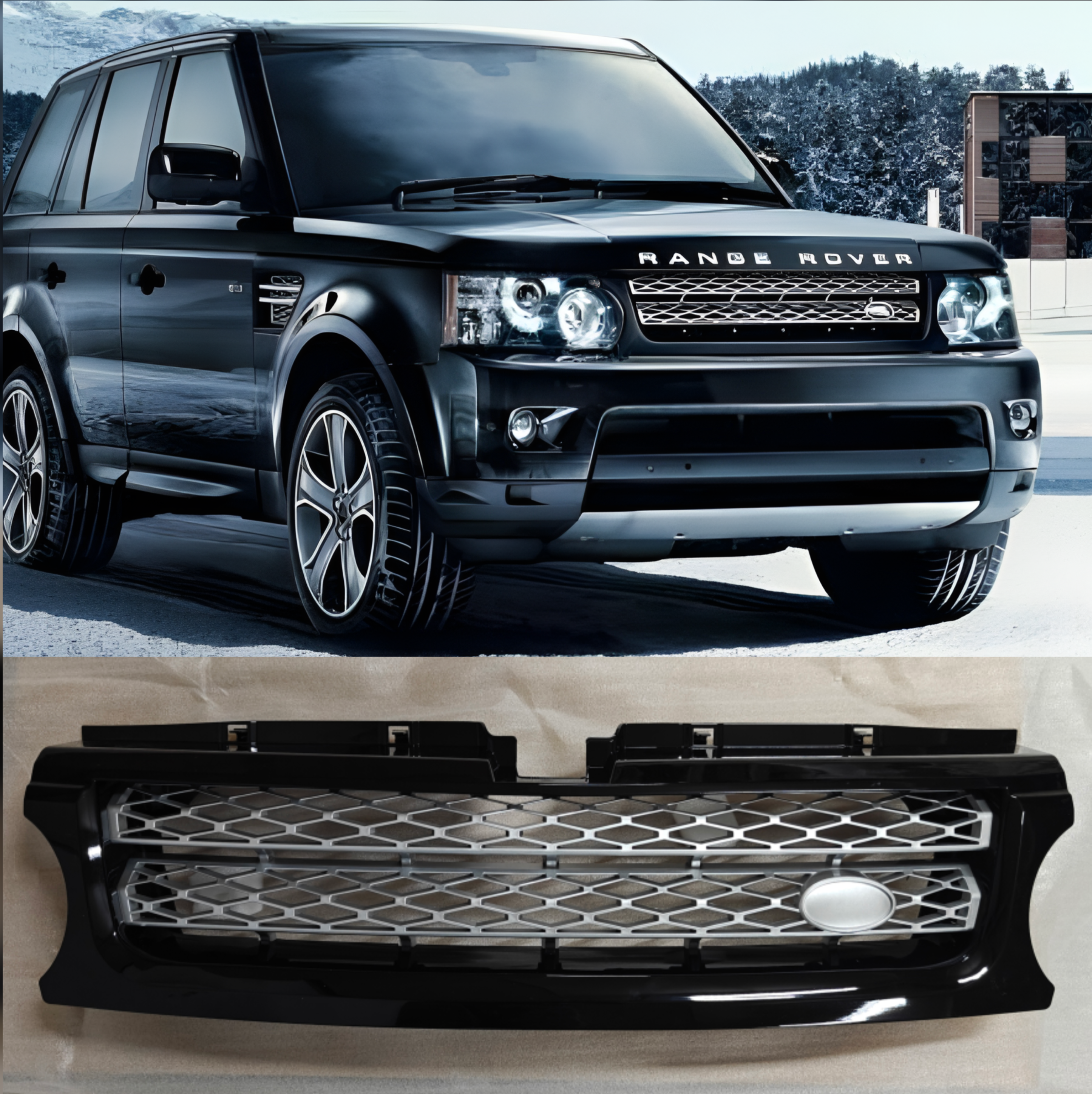 Glossy Black Show Grill LRO30349 Compatible With Range Rover Sport - L320 (2010-2013) Tag No.62