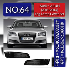 Fog Lamp Cover Left  4H0807679KT94 & Right 4H0807680KT94 Compatible With AUDI A8 (2011-2014) Tag No. 64