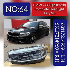 Complete Headlight Assy Left 63117214959 & Right 63117214960 (Without Blaster) Compatible With BMW 5 Series G30 (2017-2020) Tag No.64