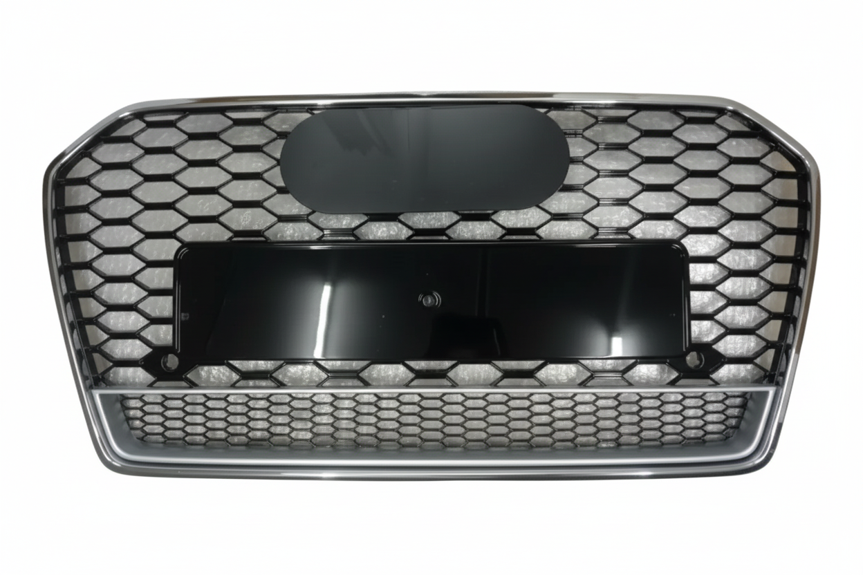 Show Grill Compatible With  Audi A6 C7 Facelift(2016-18) RS6 Quattro Silver Chrome Tag No.66