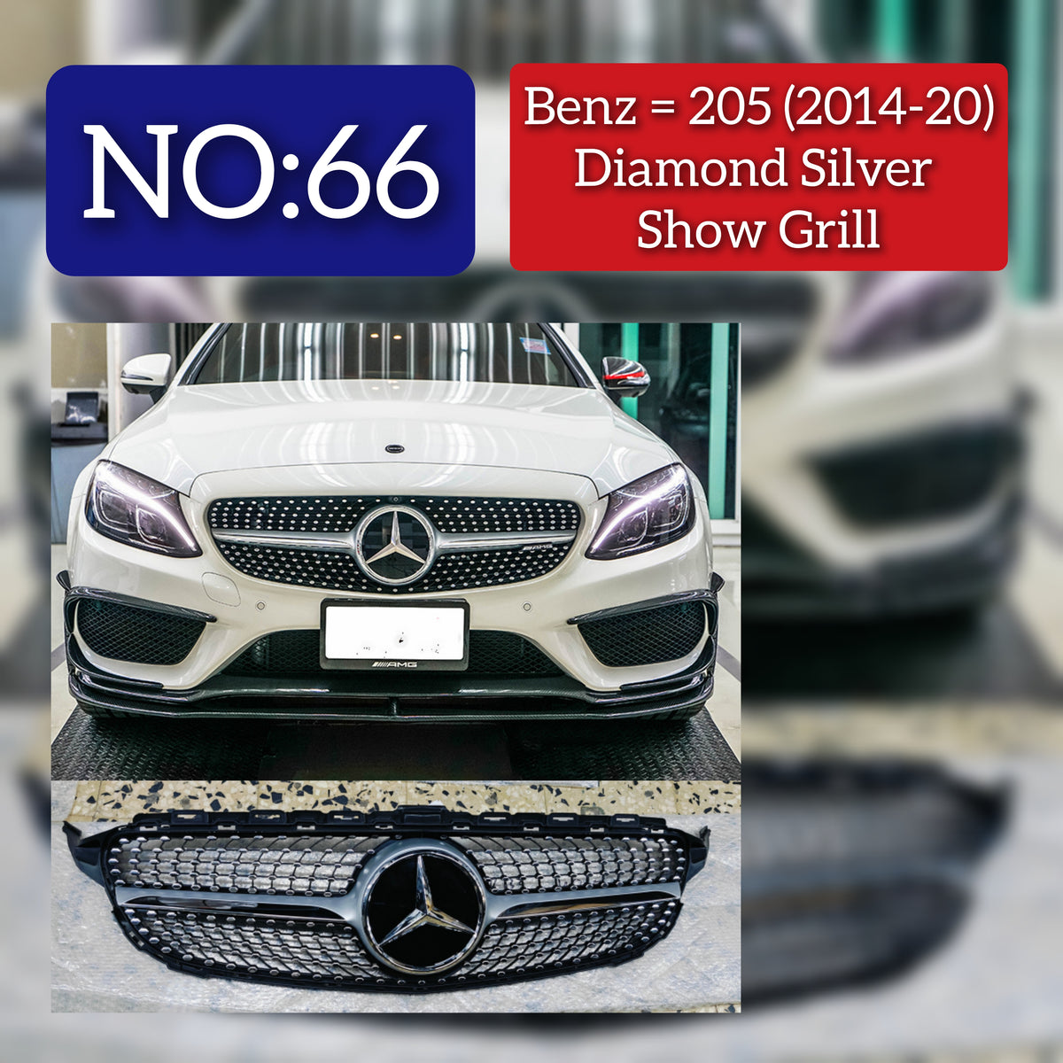 Show Grill Compatible With Mercedes Benz C-Class W205  (2014-2019) Tag 66
