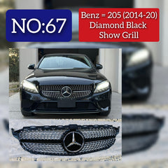 Show Grill Compatible With Mercedes Benz C-Class W205 Black Chrome (2014-2020) Tag 67