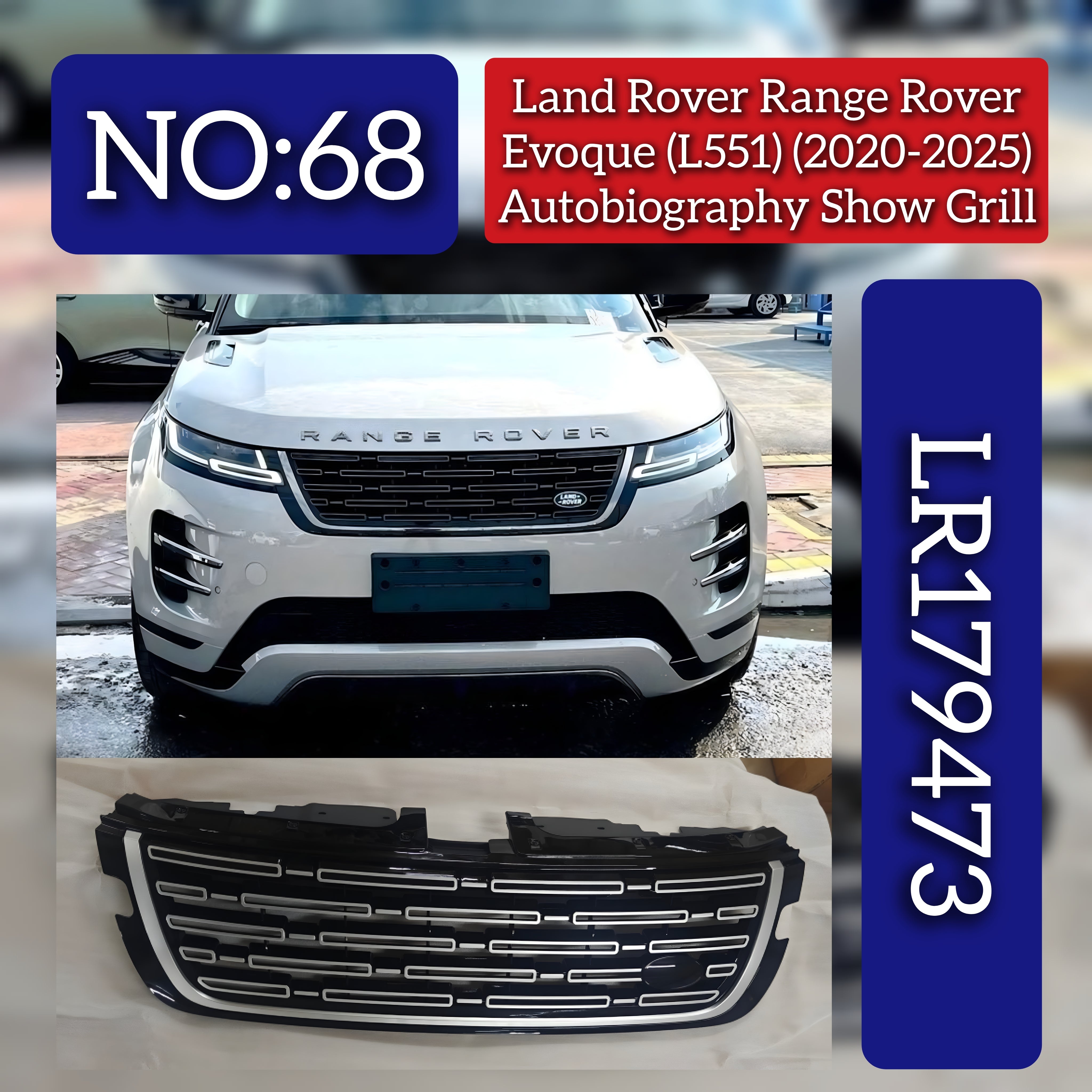 Autobiography Show Grill LR179473 Compatible With Land Rover Range Rover Range Rover Evoque - L551 (2020-2025) Tag No.68