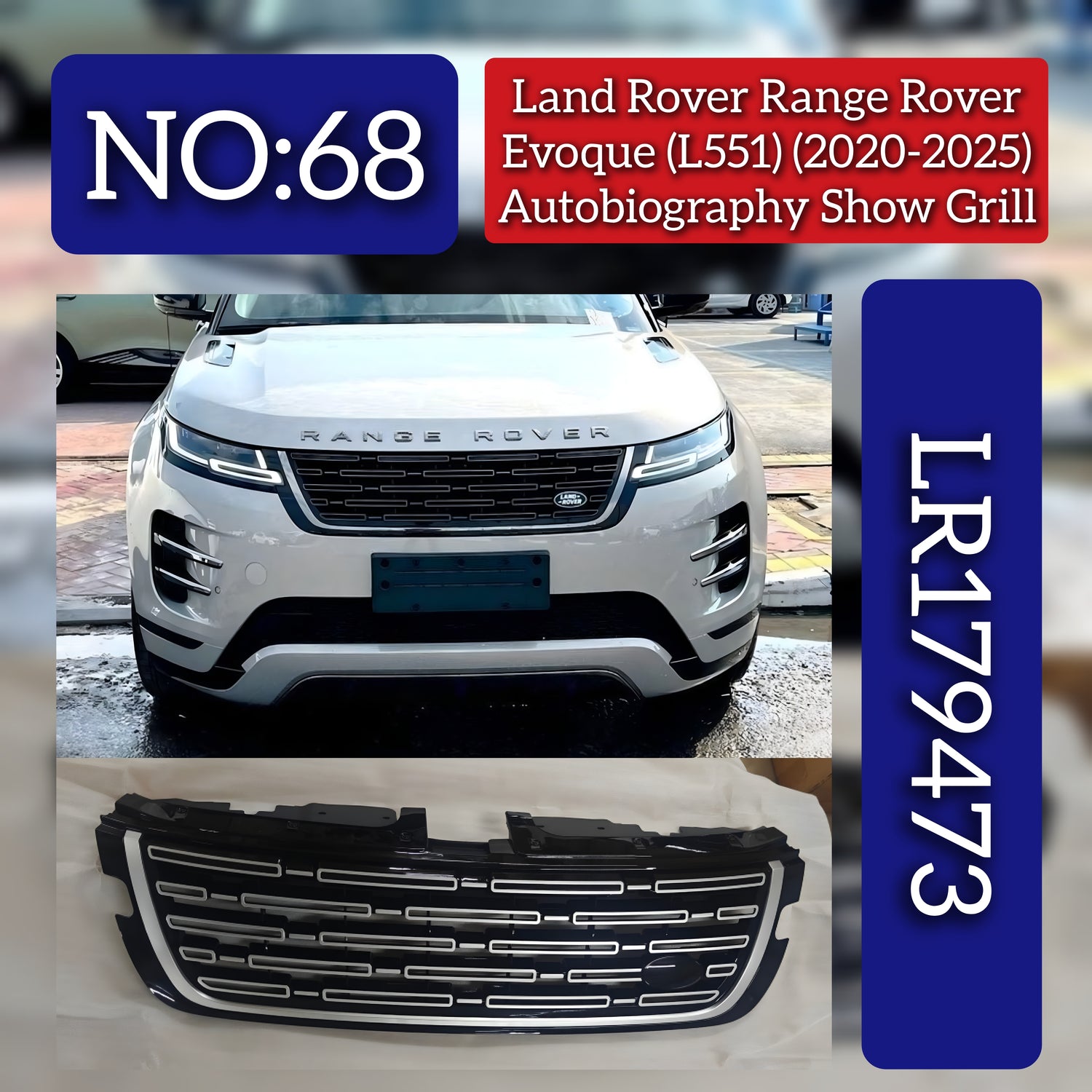 Autobiography Show Grill LR179473 Compatible With Land Rover Range Rover Range Rover Evoque - L551 (2020-2025) Tag No.68