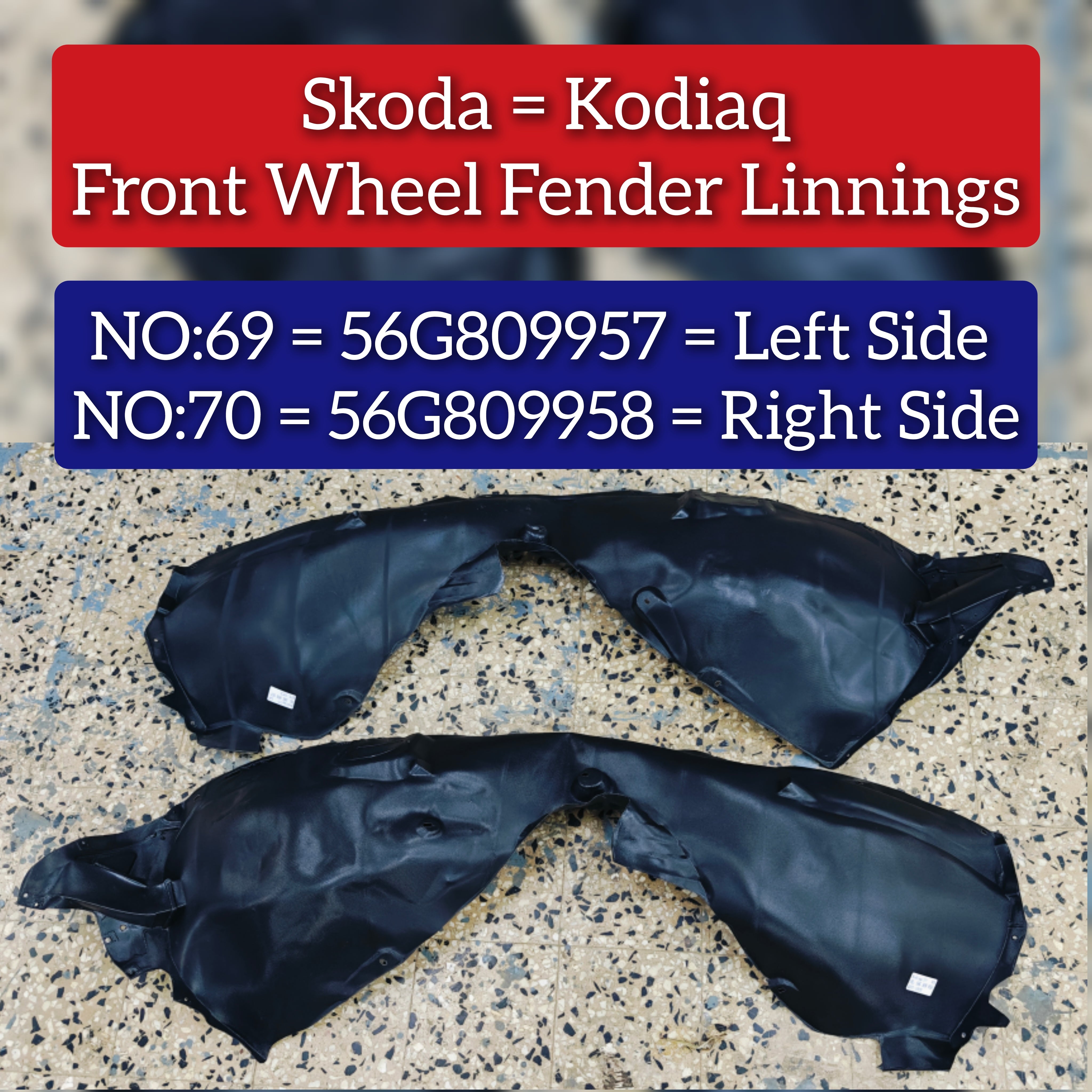Front Right Fender Liner 56G809958 Compatible With VW TIGUAN (AD1, AX1) TIGUAN ALLSPACE (BW2, BJ2)