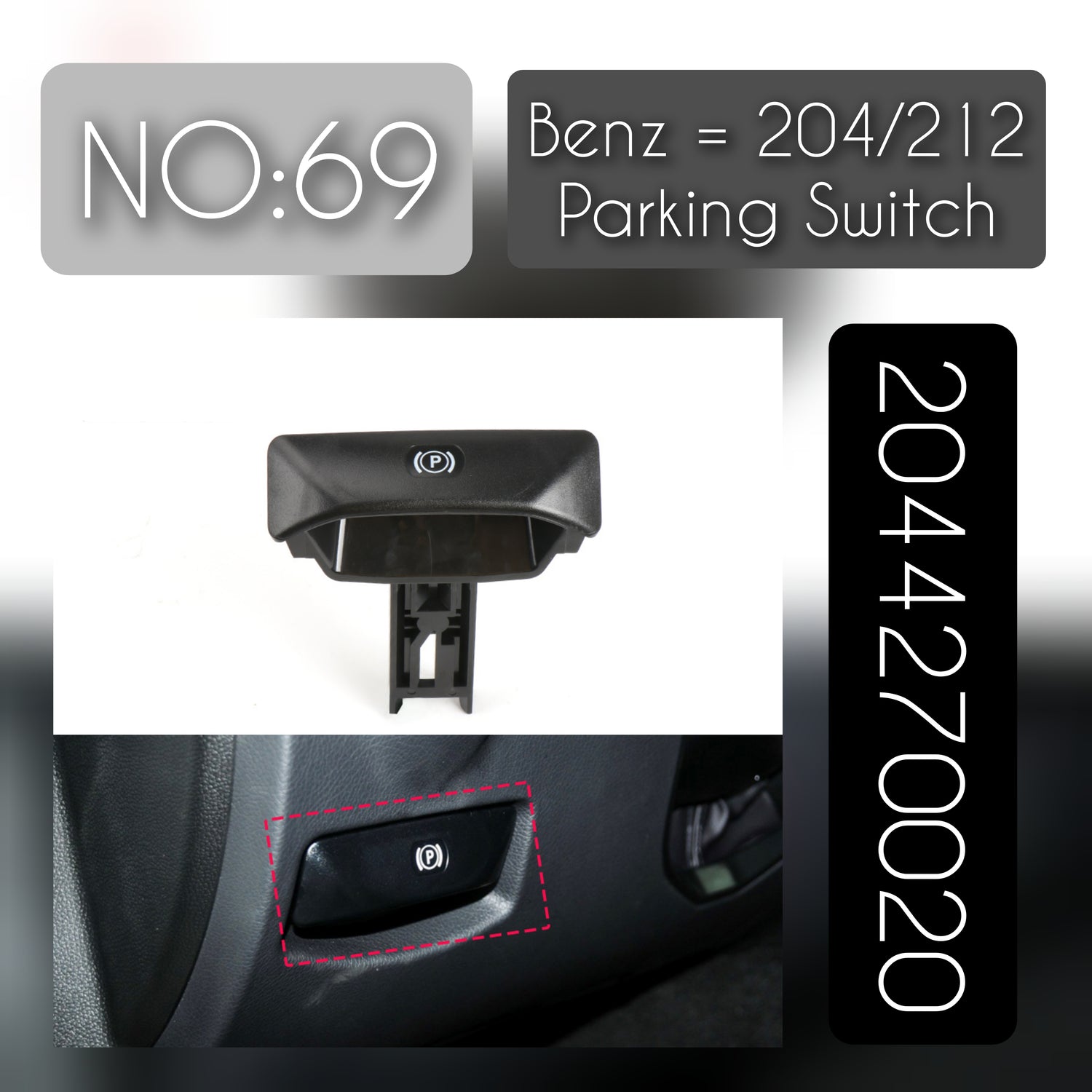 MERCEDES Benz Parking Switch 2044270020 E022408 Designed For Precise Parking Control in Your C-CLASS W204 Tag-SW-69