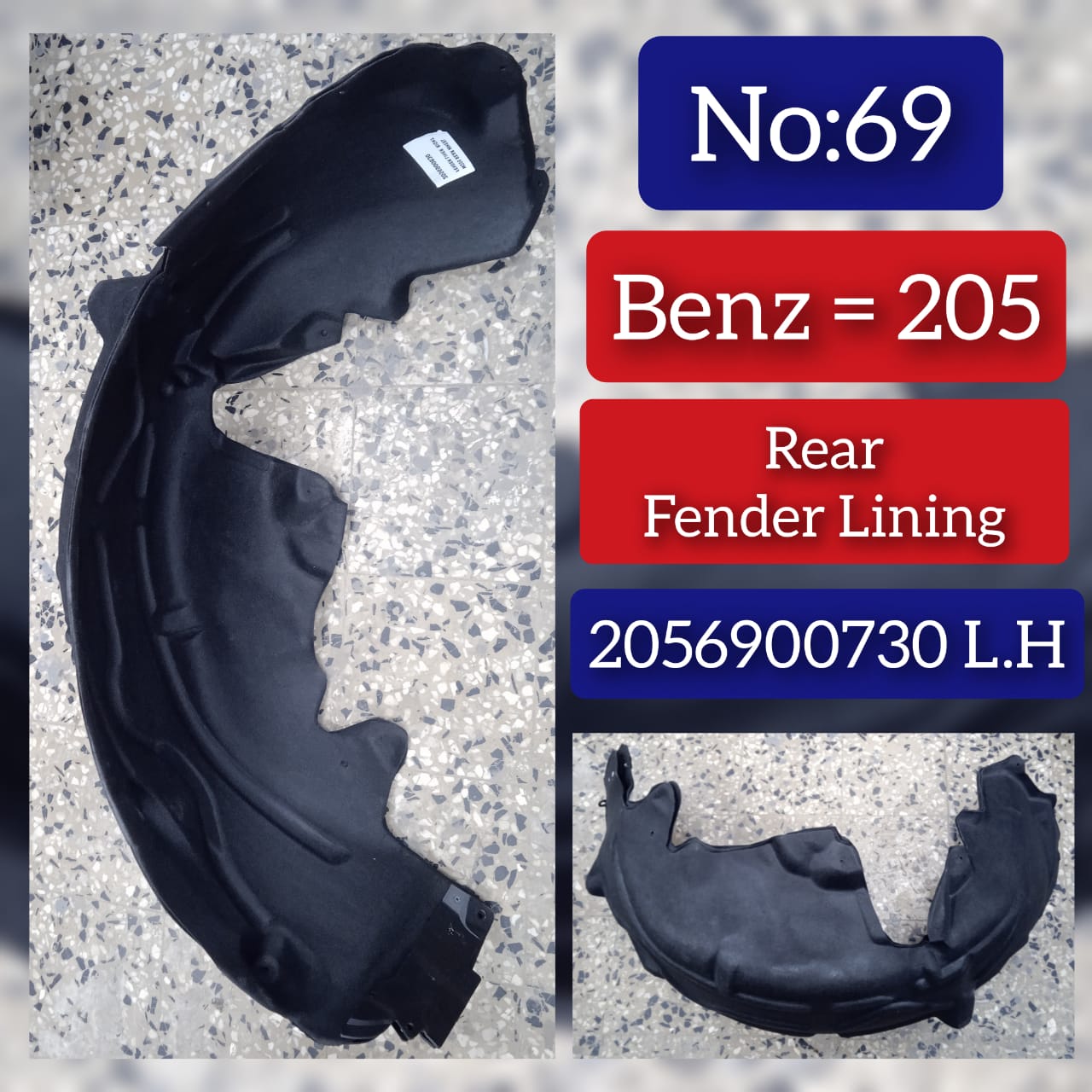 Rear Left Fender Liner 2056900730 A2056900730 Compatible With MERCEDES-BENZ C-CLASS W205 Tag-FEM-69